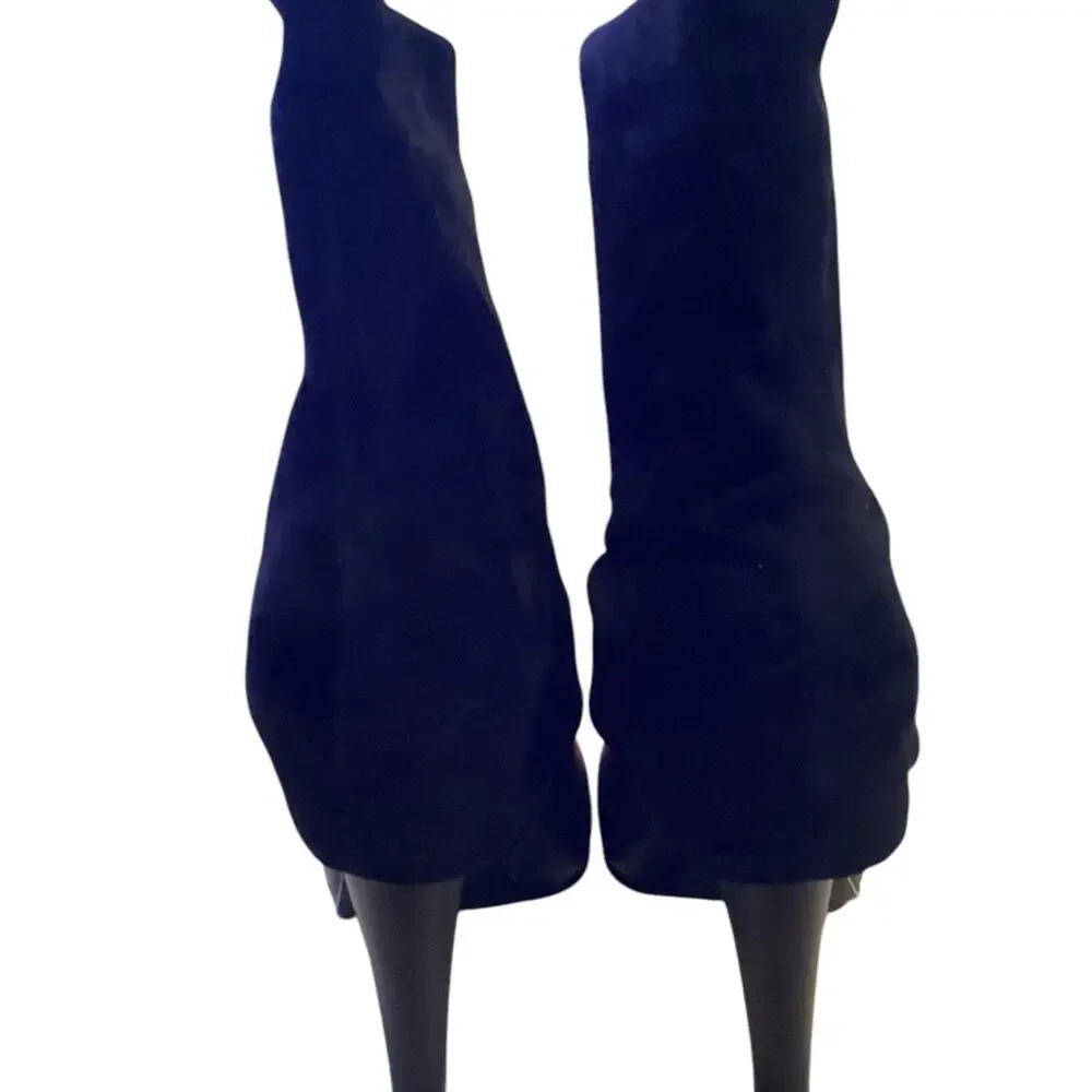 Franco Sarto Women's Black Ankle Booties Fold-Over Block Heel Size‎ 8 M